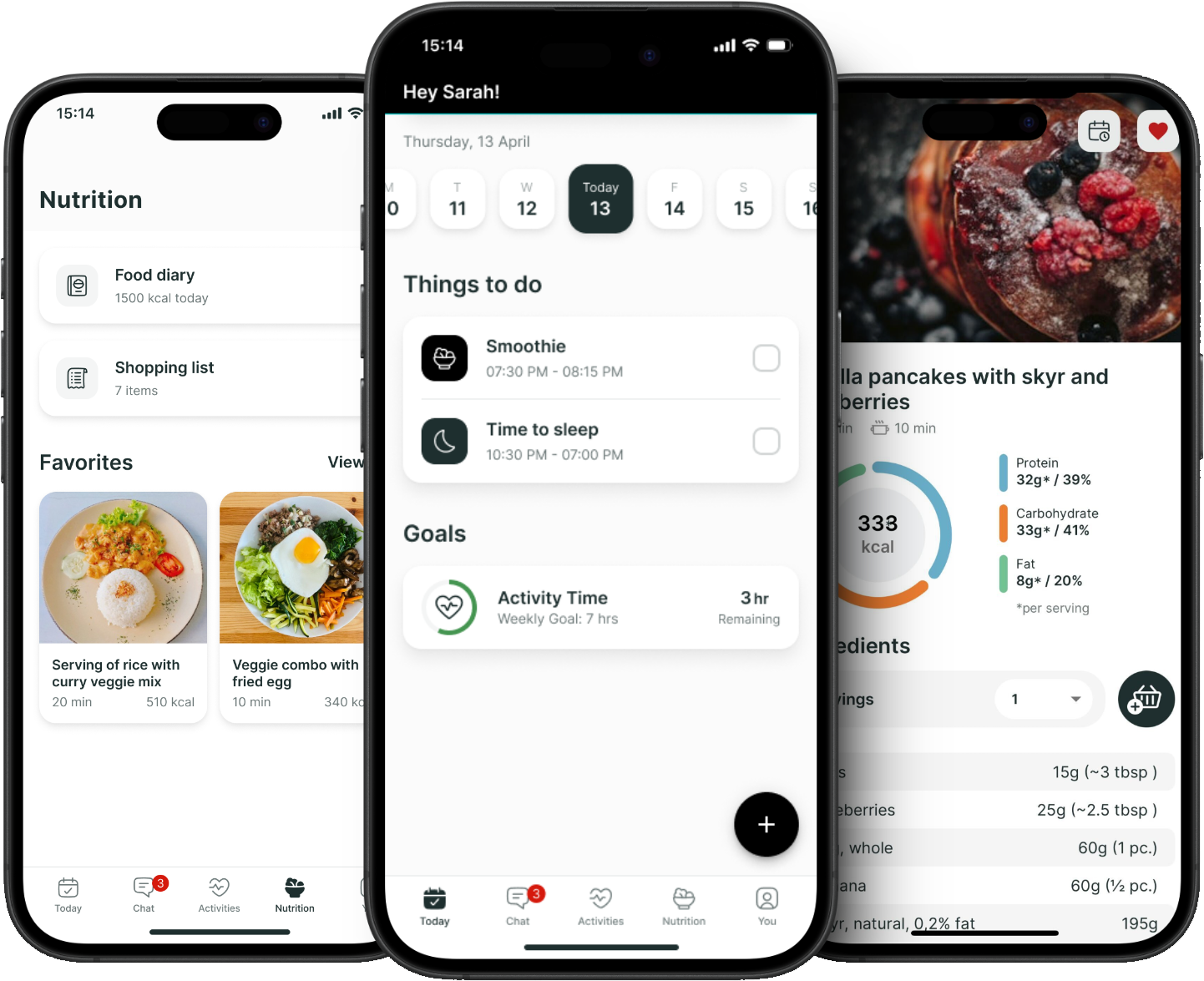 A mockup of the coaching app showcasing the features.
